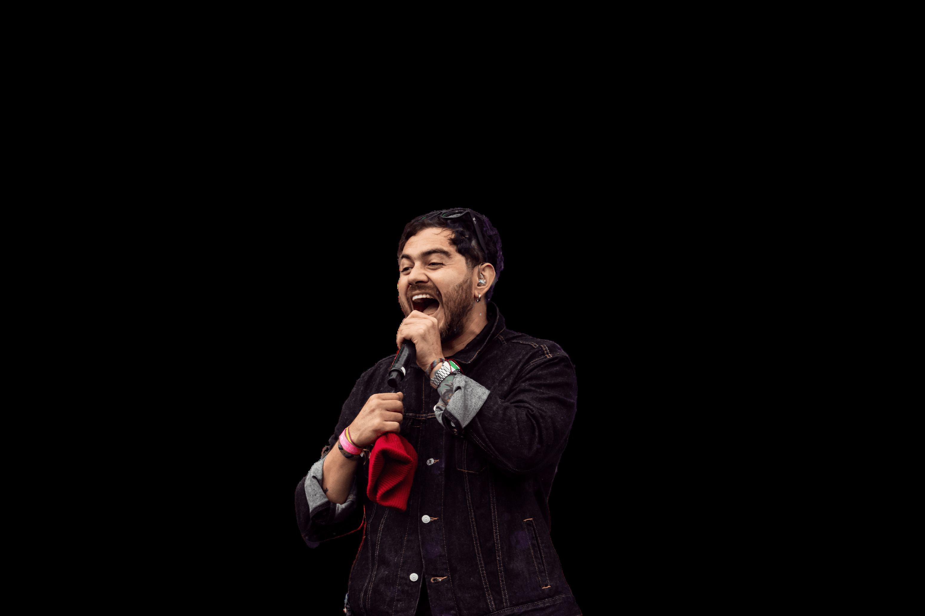 Delasierra, los siete músicos de la banda, en el Teatro Mayor Julio Mario Santo Domingo